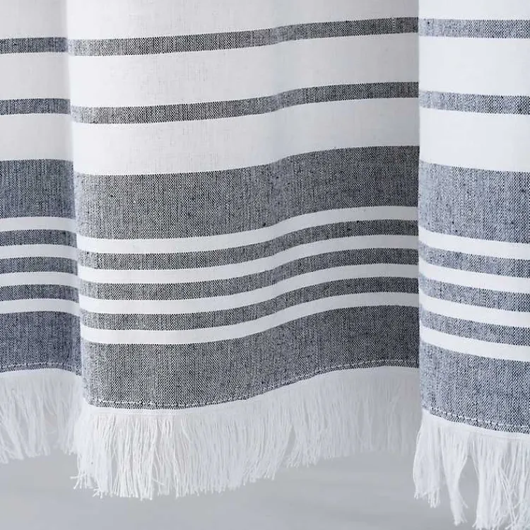 Kirklands Home Navy Nantucket Fringe Curtain Panel Set, 84 in. Discount