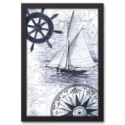 Kirklands Home Navy Nautical Framed Canvas Art Print Online