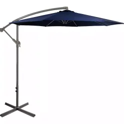 Kirklands Home Navy Offset Hand Crank Outdoor Umbrella Online