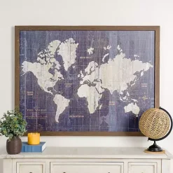 Kirklands Home Navy Old World Map Framed Art Print