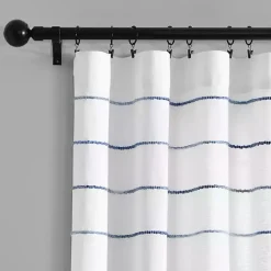 Kirklands Home Navy Ombre Stripe Curtain Panel Set, 84 in. New