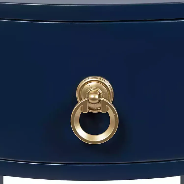 Kirklands Home Navy Oval Decklyn Accent Table Blue