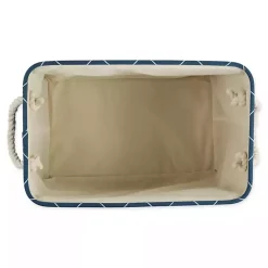 Baskets & Boxes>Kirklands Home Navy Paw Trellis Rectangle Basket, 14 in. Blue