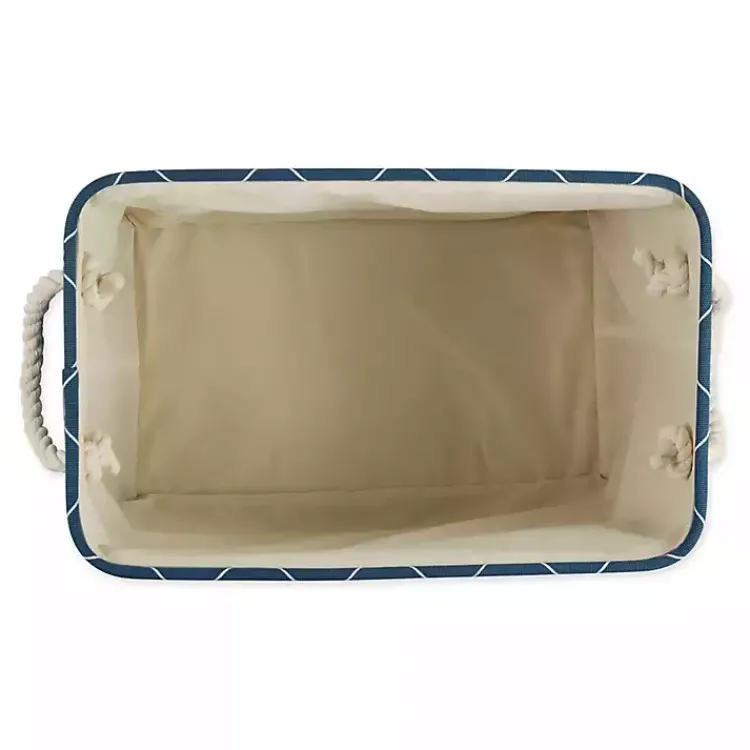 Baskets & Boxes>Kirklands Home Navy Paw Trellis Rectangle Basket, 14 in. Blue