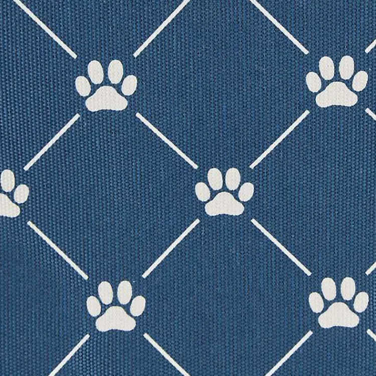 Baskets & Boxes>Kirklands Home Navy Paw Trellis Rectangle Basket, 14 in. Blue