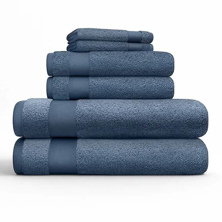 Kirklands Home Navy 6-pc. Essential Cotton Bath Towels Blue Sale