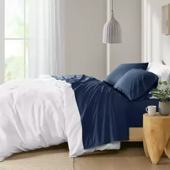 Kirklands Home Navy Peached Percale 4-pc. King Sheet Set Blue Outlet