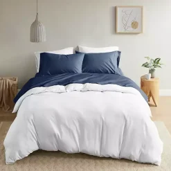 Kirklands Home Navy Peached Percale 4-pc. King Sheet Set Blue Outlet