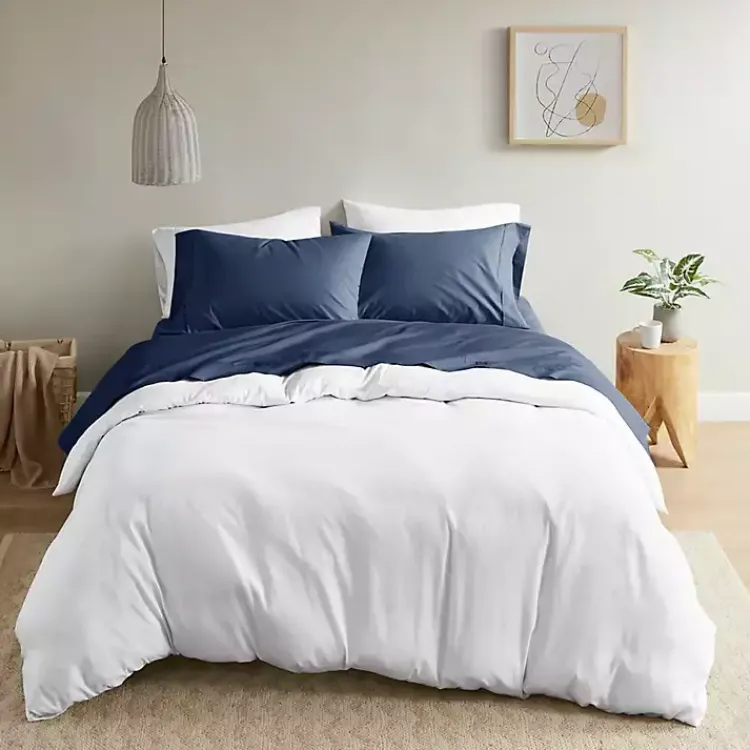 Kirklands Home Navy Peached Percale 4-pc. King Sheet Set Blue Outlet