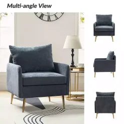 Kirklands Home Navy Penny Upholstered Accent Chair Blue Online