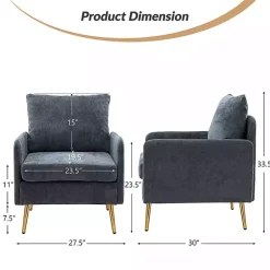 Kirklands Home Navy Penny Upholstered Accent Chair Blue Online