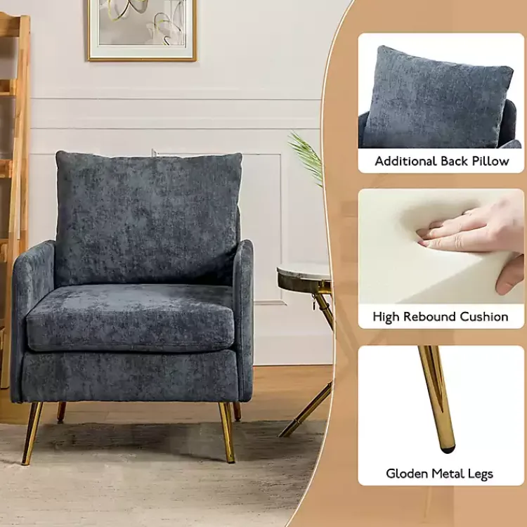 Kirklands Home Navy Penny Upholstered Accent Chair Blue Online