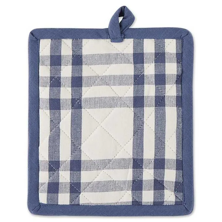 Kirklands Home Navy Plaid Eat Drink Enjoy 4-pc. Dish Towel Set Online