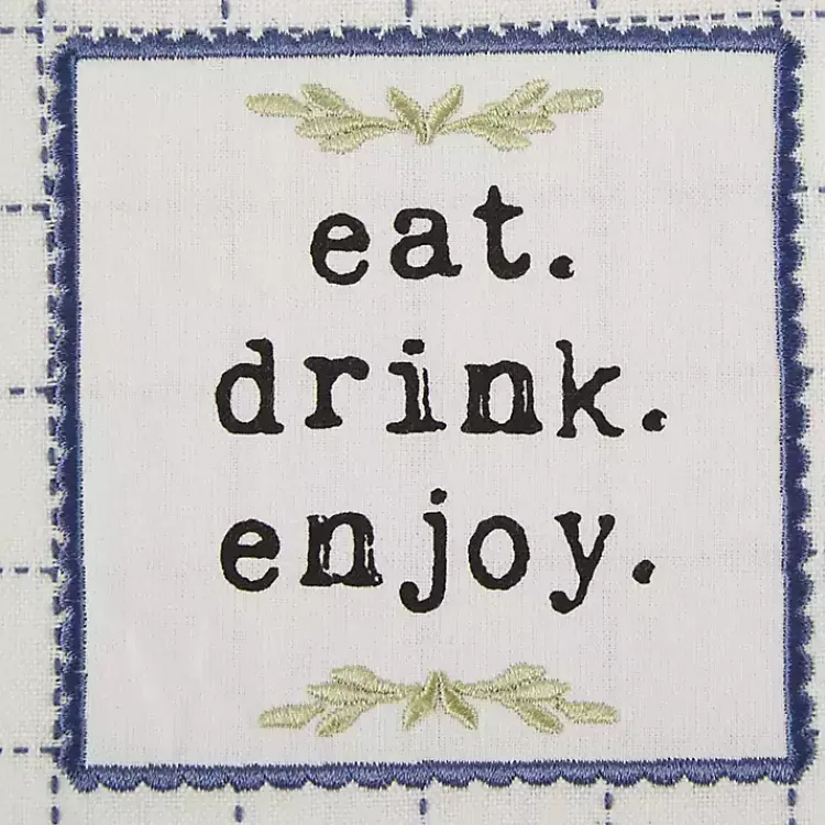 Kirklands Home Navy Plaid Eat Drink Enjoy 4-pc. Dish Towel Set Online