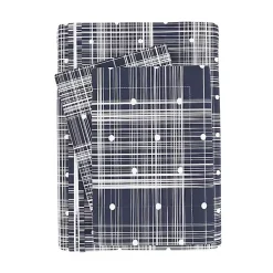 Kirklands Home Navy Plaid Polka Dot 2-pc. Twin Duvet Cover Set Online