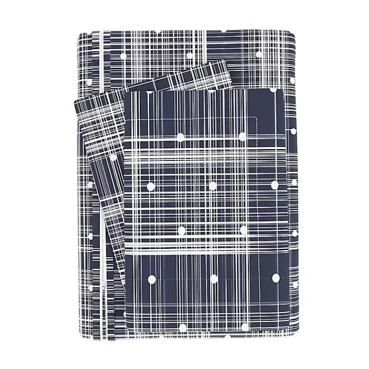 Kirklands Home Navy Plaid Polka Dot 2-pc. Twin Duvet Cover Set Online