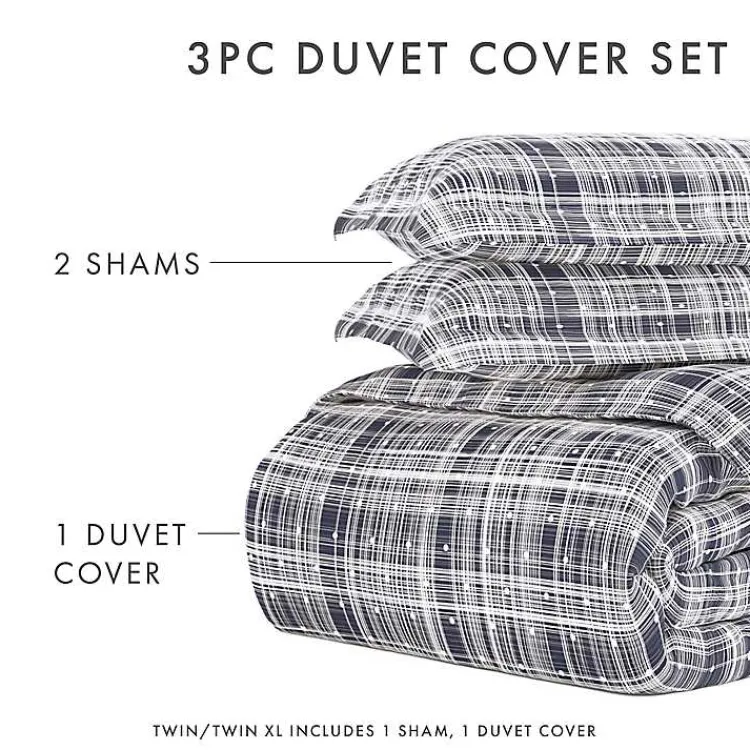 Kirklands Home Navy Plaid Polka Dot 2-pc. Twin Duvet Cover Set Online