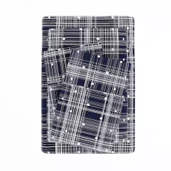 Kirklands Home Navy Plaid Polka Dot 3-pc. Twin Sheet Set Blue Hot