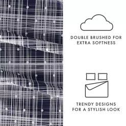Kirklands Home Navy Plaid Polka Dot 3-pc. Twin Sheet Set Blue Hot