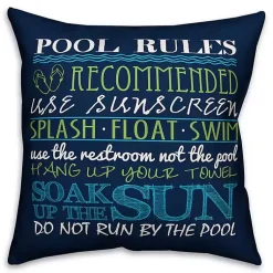 Kirklands Home Navy Pool Rules Outdoor Pillow Clearance