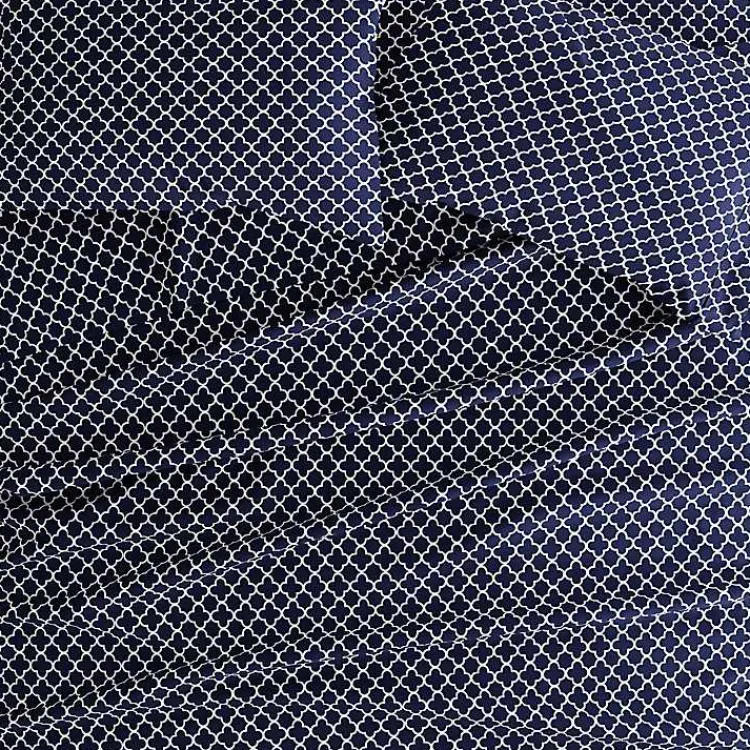 Kirklands Home Navy Quatrefoil 4-pc. Full Sheet Set Blue Online