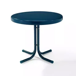 Kirklands Home Navy Retro Metal Outdoor Side Table Blue Sale