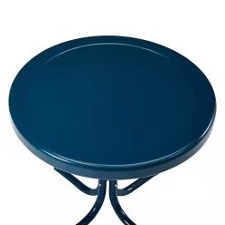 Kirklands Home Navy Retro Metal Outdoor Side Table Blue Sale
