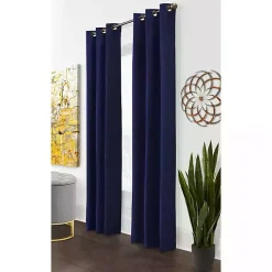Kirklands Home Navy Room Darkening Curtain Panel Set, 54 in. Blue Clearance