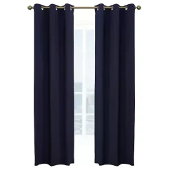 Kirklands Home Navy Room Darkening Curtain Panel Set, 95 in. Blue Outlet