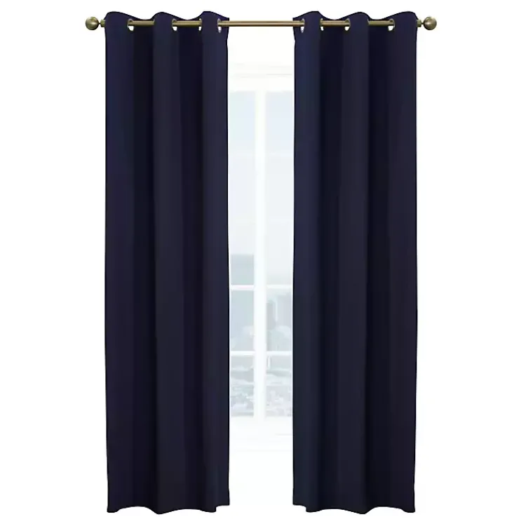 Kirklands Home Navy Room Darkening Curtain Panel Set, 95 in. Blue Outlet