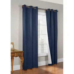 Kirklands Home Navy Room Darkening Curtain Panel Set, 95 in. Blue Outlet