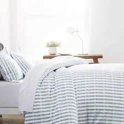 Kirklands Home Navy Rugged Stripes Puffed 3-pc. Queen Duvet Set Online