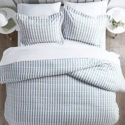 Kirklands Home Navy Rugged Stripes Puffed 3-pc. Queen Duvet Set Online