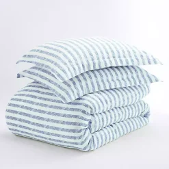 Kirklands Home Navy Rugged Stripes Puffed 3-pc. Queen Duvet Set Online