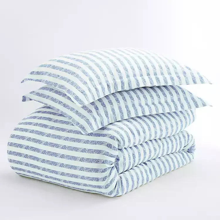 Kirklands Home Navy Rugged Stripes Puffed 3-pc. Queen Duvet Set Online