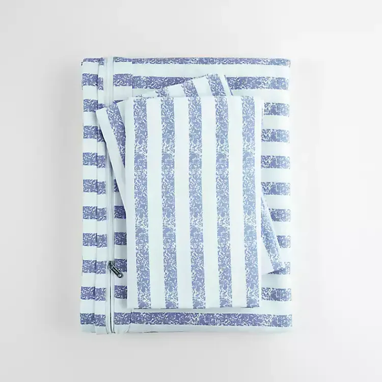 Kirklands Home Navy Rugged Stripes Puffed 3-pc. Queen Duvet Set Online