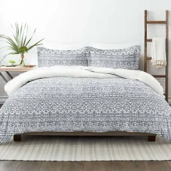 Kirklands Home Navy Rustic Modern 2-pc. Twin Duvet Cover Set New