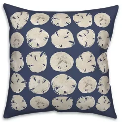 Kirklands Home Navy Sand Dollar Outdoor Throw Pillow Clearance