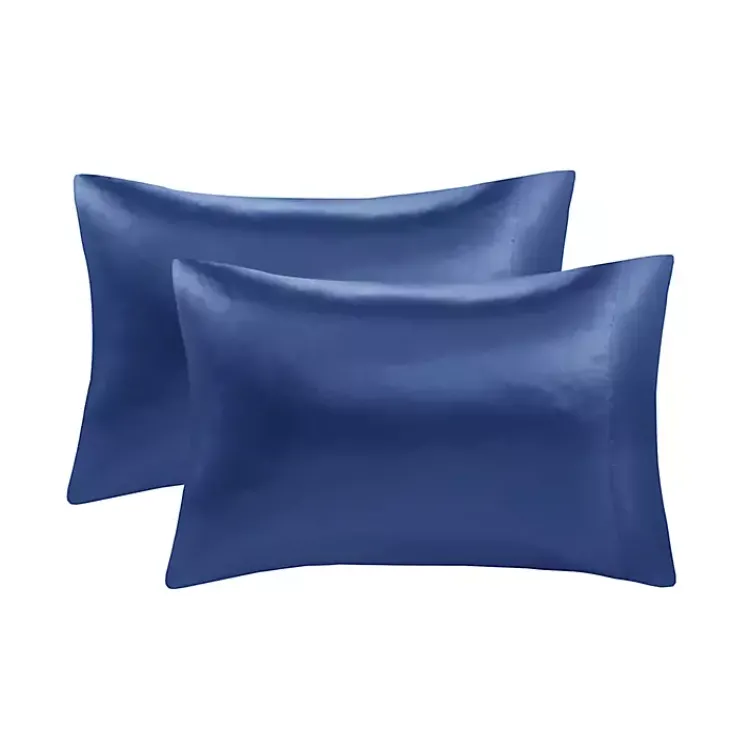 Kirklands Home Navy Satin King 2-pc. Pillow Case Set Blue Outlet