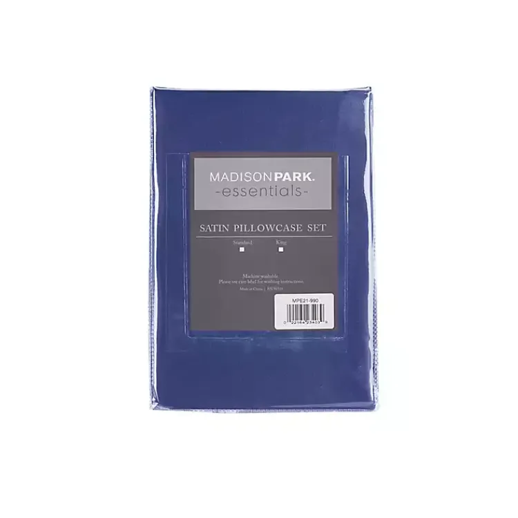 Kirklands Home Navy Satin Standard 2-pc. Pillow Case Set Blue