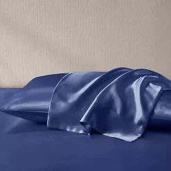 Kirklands Home Navy Satin Standard 2-pc. Pillow Case Set Blue
