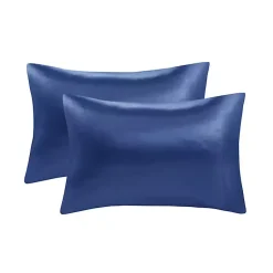 Kirklands Home Navy Satin Standard 2-pc. Pillow Case Set Blue