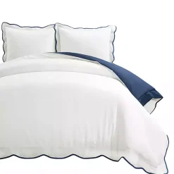 Kirklands Home Navy Scallop Edge 3-pc. Full/Queen Duvet Cover Set Hot