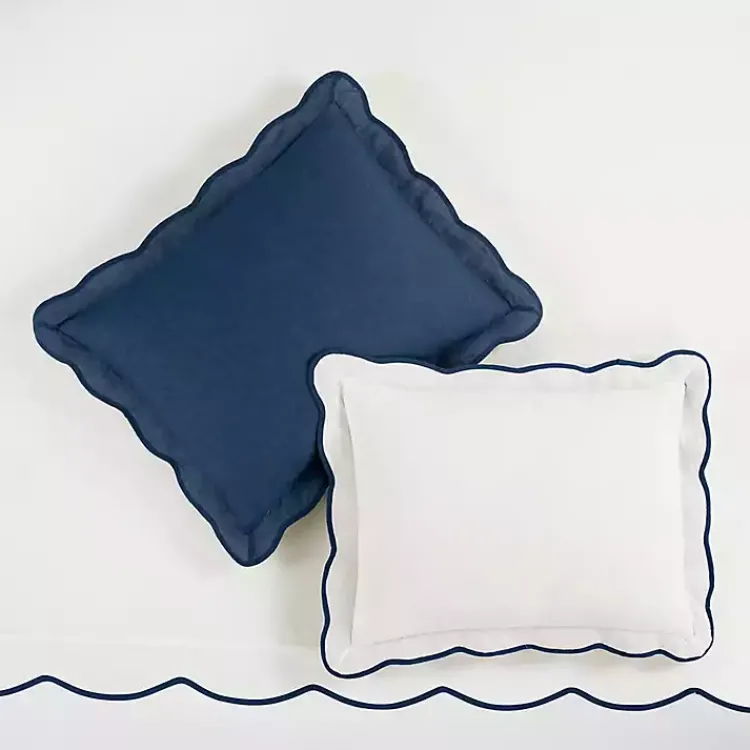 Kirklands Home Navy Scallop Edge 3-pc. Full/Queen Duvet Cover Set Hot