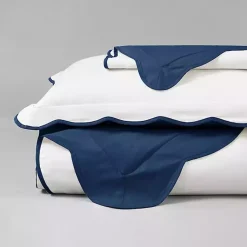Kirklands Home Navy Scallop Edge 3-pc. Full/Queen Duvet Cover Set Hot