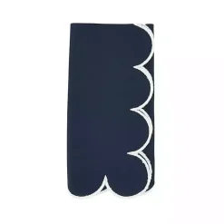 Kirklands Home Navy Scalloped Edge Napkins, Set of 4 Blue