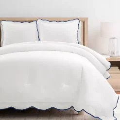 Kirklands Home Navy Scalloped Edge 3-pc. Full/Queen Comforter Set Clearance