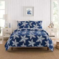 Kirklands Home Navy Sea Star 2-pc. Twin Quilt Set Online