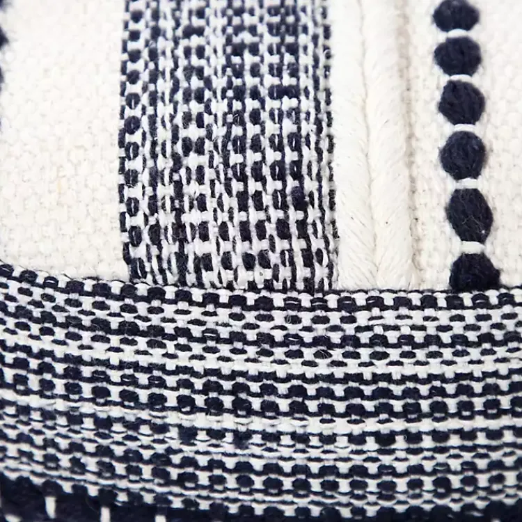 Poufs & Floor Cushions>Kirklands Home Navy Seaside Textured Stripe Pouf