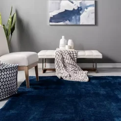Kirklands Home Navy Shag Washable Area Rug, 5x8 Blue Discount